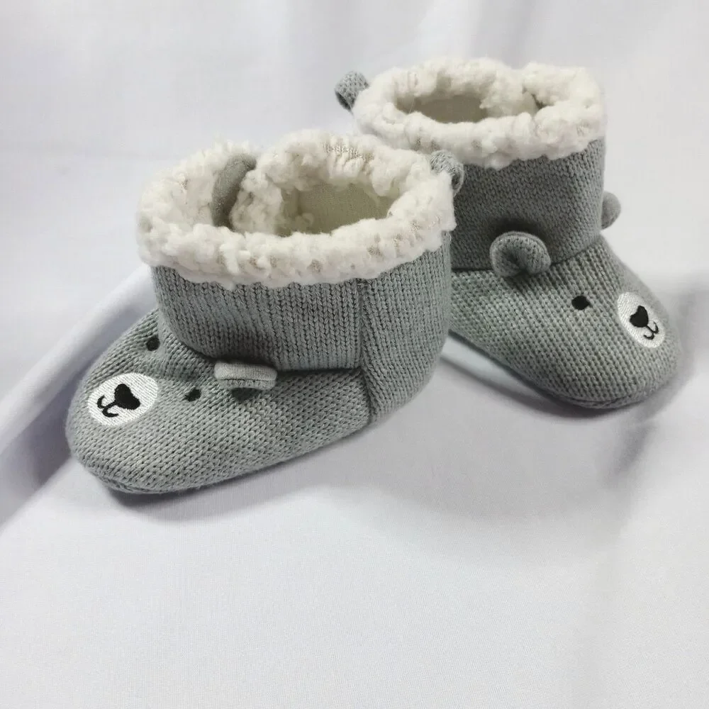 Carter's Just One You Infant Walker Bootie Boots Bear Knit Snow Toddler 3-6 mnth